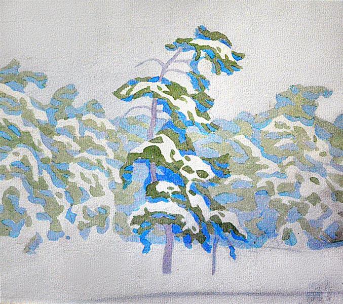 Illustrations to Sergey Yesenin's collection of poems 'Bird-cherry tree', 1970 - Hryhorii Havrylenko