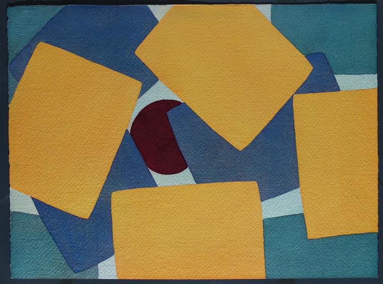 Composition From a Series 'Compositions With Colored Square Shapes', 1981 - Григорий Иванович Гавриленко