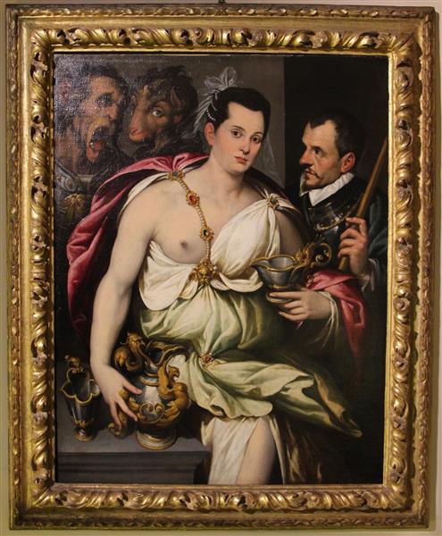 Double Dressed Portrait of Circe and Ulysses, c.1575 - Бартоломео Пассаротті