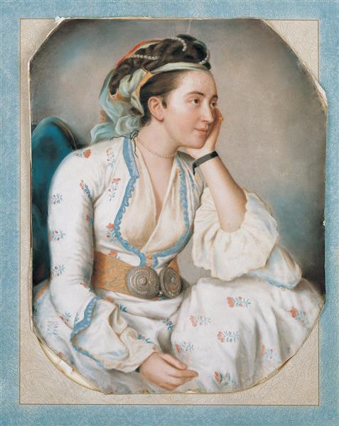 A Woman in Turkish Dress", c.1750 - Jean-Étienne Liotard