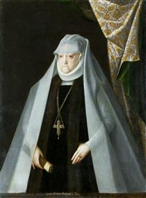 Portrait of Queen Anna Jagiellon in a widow costume - Мартин Кобер