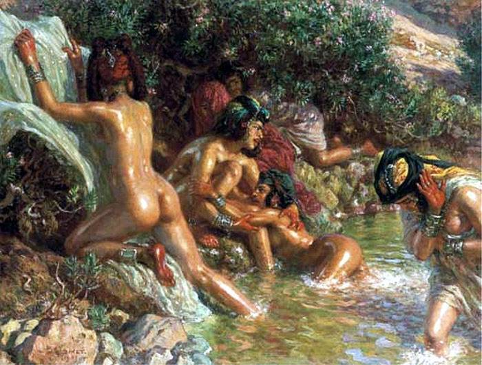 The Bathers Escape, 1905 - Nasreddine Dinet