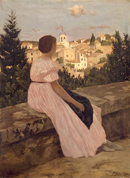 The Pink Dress, c.1864 - Frederic Bazille