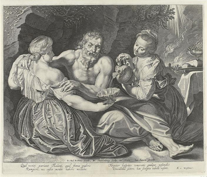Lot and His Daughters (After P. P. Rubens), 1612 - Willem van Swanenburg