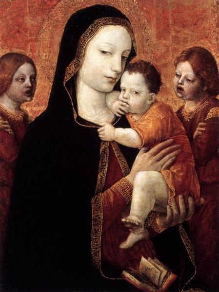 Virgin and Child with Two Angels, c.1480 - c.1485 - Ambrogio Bergognone