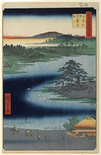 110. Robe Hanging Pine at Senzoku No Ike - Hiroshige