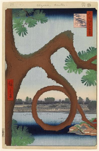 89. Moon Pine in Ueno, 1857 - Utagawa Hiroshige
