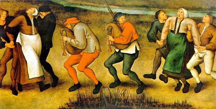 A Depiction of Dancing Mania, on the Pilgrimage of Epileptics to the Church at Molenbeek - Pieter Brueghel el Joven