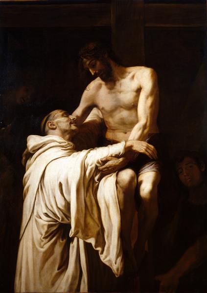 Christ Embracing St Bernard, c.1627 - Франсиско Рибальта