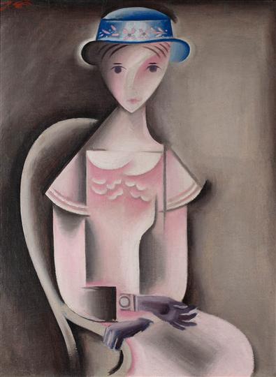 Děvče v růžových šatech, 1916 - Josef Capek