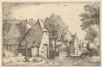 Village Road, plate 3 from Regiunculae et Villae Aliquot Ducatus Brabantiae - Maître des Petits Paysages