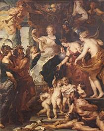15. The Felicity of the Regency of Marie De' Medici - Peter Paul Rubens