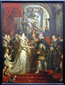 5. The Wedding by Proxy of Marie De' Medici to King Henry IV - Peter Paul Rubens