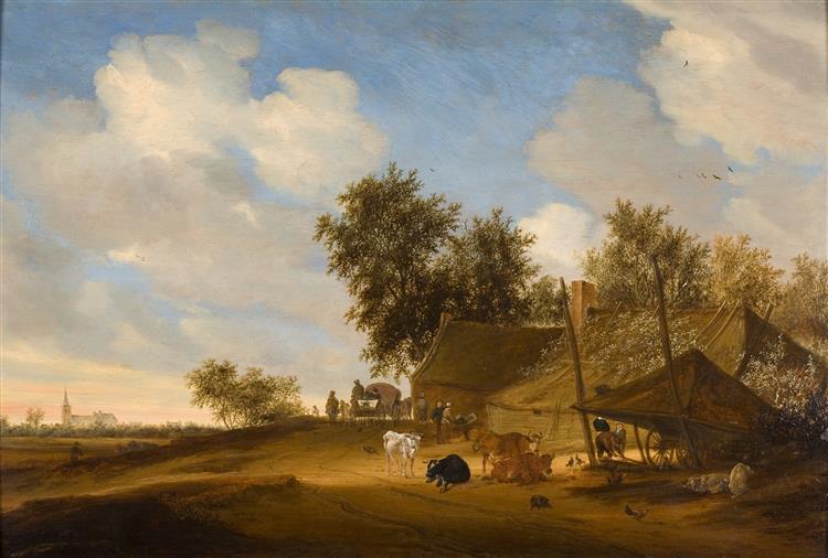 Landschap Met Boerenhofstede - Salomon van Ruysdael