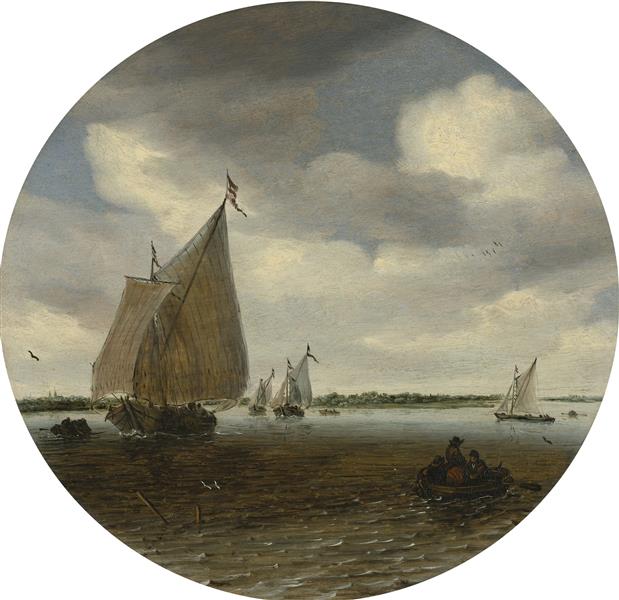 Shipping in a Choppy Sea - Salomon van Ruysdael