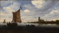 View of Dordrecht - Саломон ван Рёйсдал