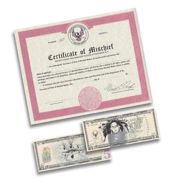 Certificate of Mischief Nation, 2013 - Kent Monkman