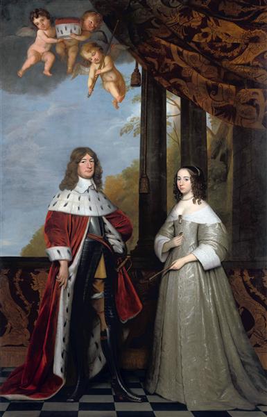 Double-portrait of Frederick William, Elector of Brandenburg and Luise Henriette, Countess of Nassau, 1647 - Герріт ван Гонтгорст
