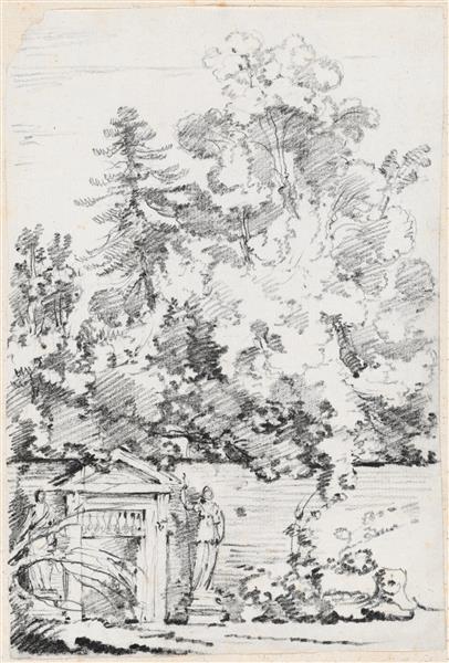 Entrance to a Walled Garden, c.1750 - Joseph-Marie Vien