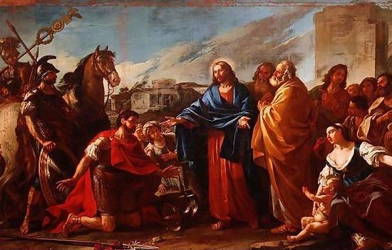 The Centurion Kneeling at the Feet of Christ Or Jesus Healing the Son of An Officer, 1752 - Жозеф-Мари Вьен