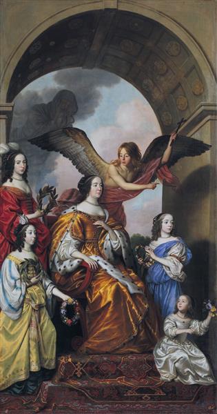 Part of the Triumphal Procession, Amalia and Her Daughters Watching the Triumph of Frederik Hendrik, 1650 - Gerard van Honthorst