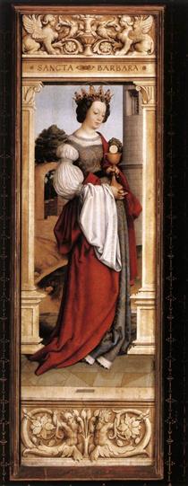 St Barbara  (Sebastiansaltar) - Hans Holbein der Ältere