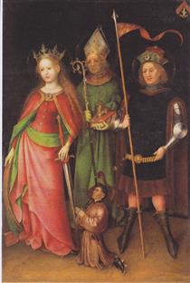Sts. Catherine, Hubert and Quirinus - Stefan Lochner