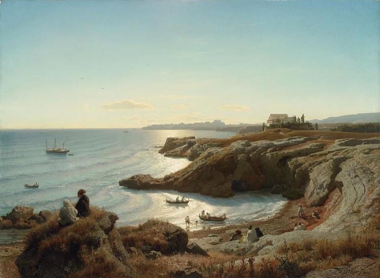 Italian coast landscape, 1851 - Андреас Ахенбах