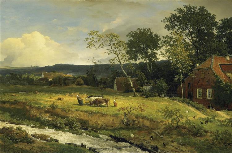 Landscape in Hessen, 1868 - Андреас Ахенбах
