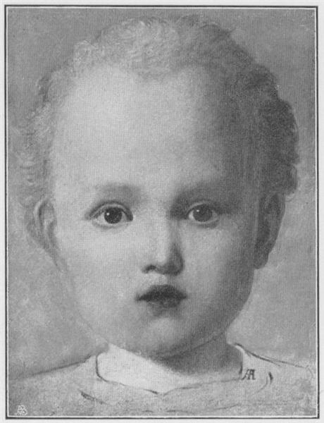 Child's head, 1906 - Андреас Ахенбах