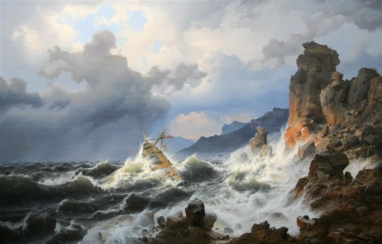 Storm at Sea off the Norwegian Coast, 1837 - Andreas Achenbach