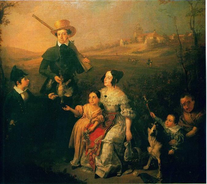 El Marqués De Arco Hermoso Y Su Familia, 1838 - Антонио-Кабрал Бехарано