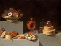 Still Life with Sweets and Pottery - Хуан Ван дер Амен
