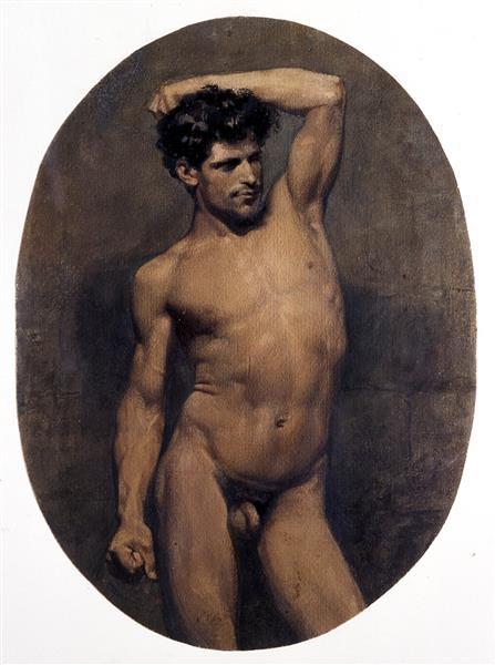 Naked male, a fighter - Маріано Фортуні