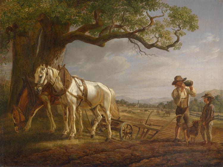 Peasants Resting in the Field, 1818 - Освальд Ахенбах
