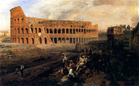 In front of the Colosseum, 1877 - Освальд Ахенбах