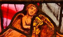 Loughrea St. Brendan's Cathedral. An Angel Playing the Harp as Figurehead of St. Brendan's Boat - Sarah Henrietta Purser