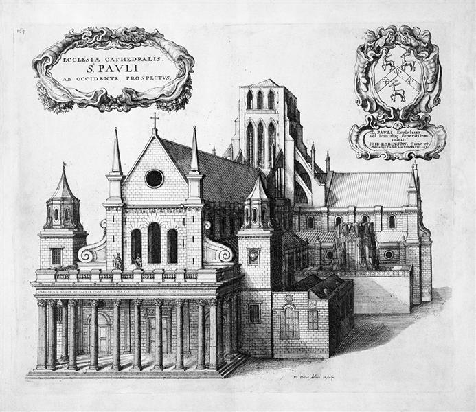 St Paul's from the West, 1656 - Вацлав Холлар