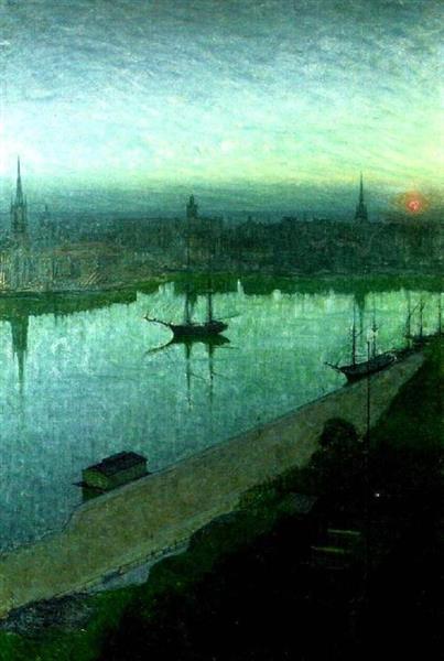 Soluppgang over Staden, 1890 - Эжен Янсон