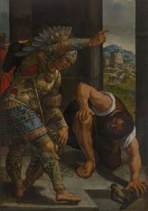 Roman Warrior in Armor and Kneeling Servant - Бернард ван Орлей