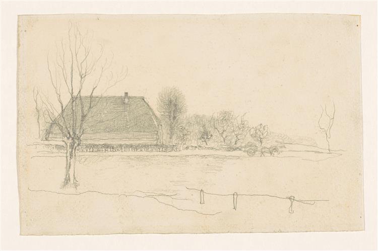 Winter landscape in Eerbeek, c.1920 - Jan Mankes