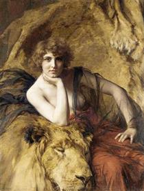Woman with a lion - Еміль Фріан