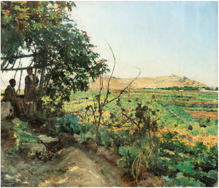 Landscape of the suburbs of Tunis, 1887 - Эмиль Фриан