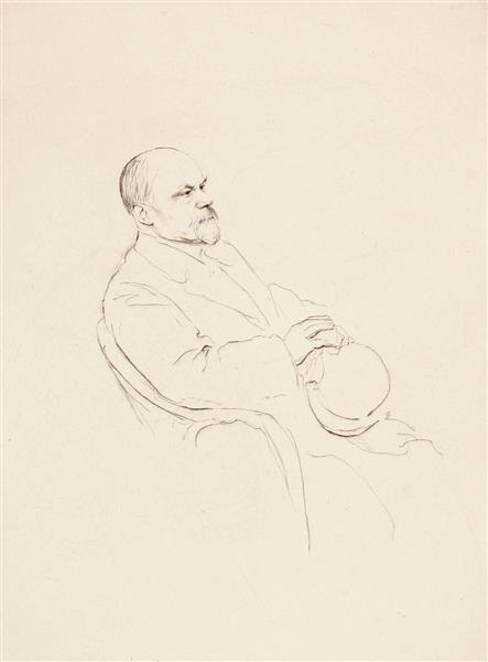 Portrait of Poincaré listening to a speech, 1929 - Émile Friant