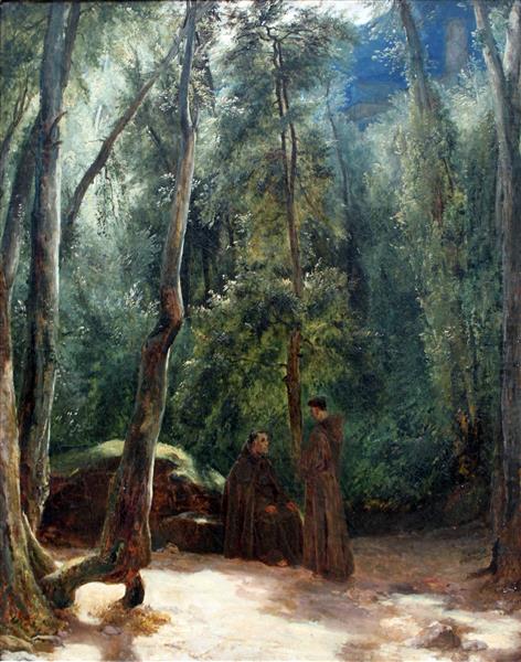 Two Monks in the Park at Terni, 1830 - Carl Blechen