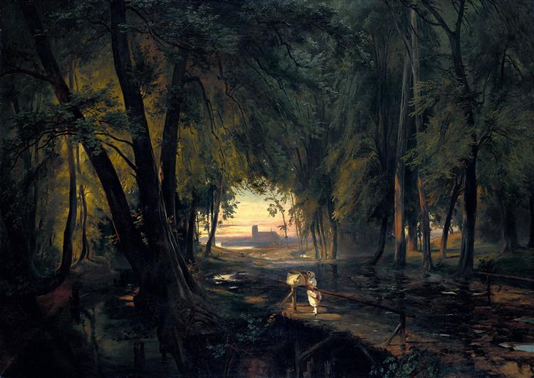 Forest Path near Spandau, 1835 - Карл Блехен