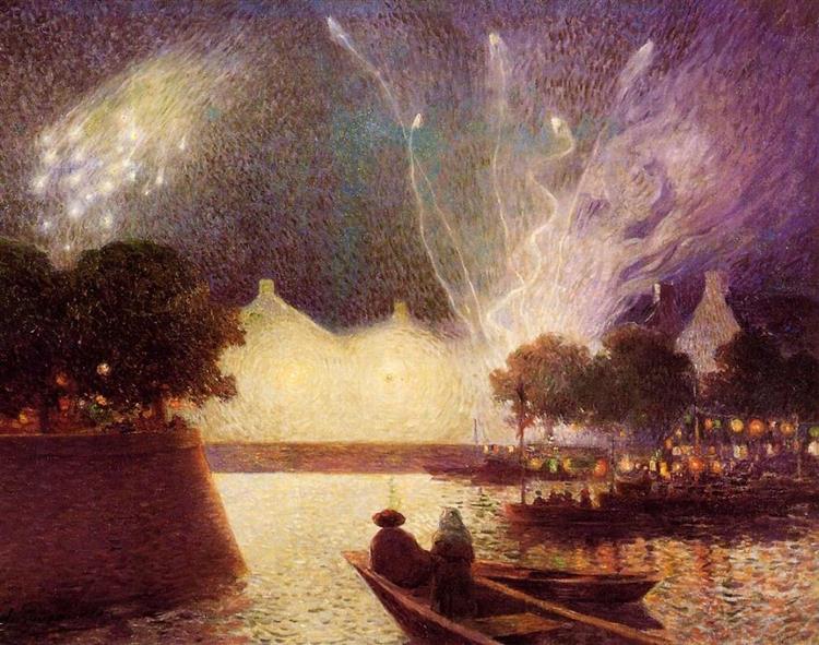 Fuegos Artificiales En El Puerto, 1890 - Ferdinand du Puigaudeau