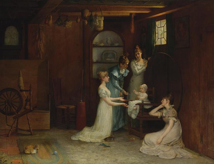 Playing with Baby, 1880 - Фрэнсис Дэвис Миллет