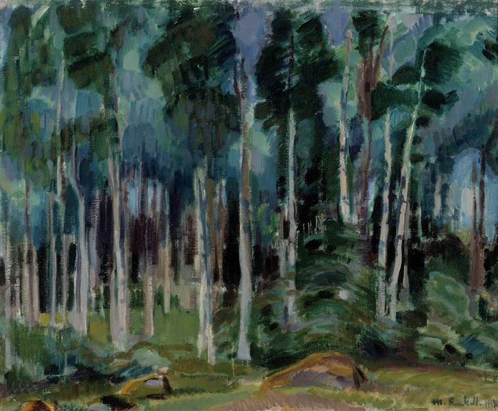 Birches in Vääksy, 1919 - 芒努斯·恩克尔