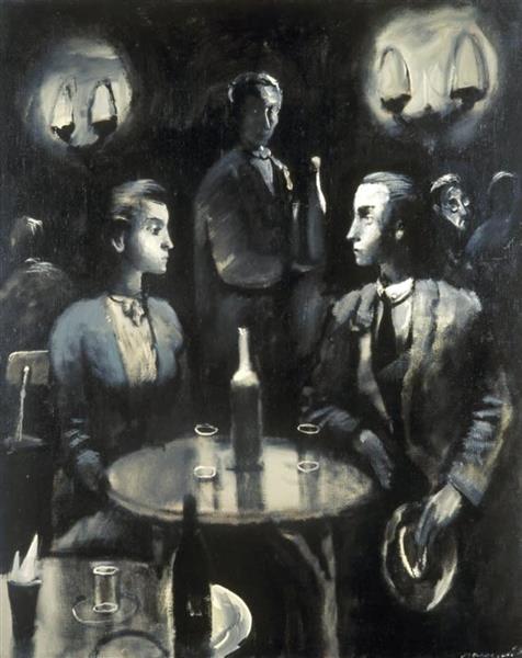 A Couple at the table, 1992 - Oleg Holosiy